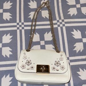 Coach white bag gold chain